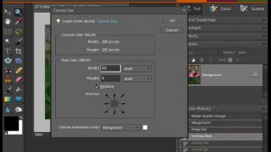 Photoshop Elements: Change Canvas Size