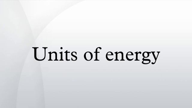 Units of energy смотреть онлайн