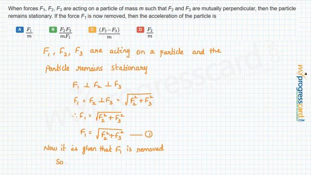 When forces F1, F2, F3 are acting on a particle of mass m such that F2 and F3 смотреть онлайн