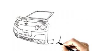 NİSSAN GTR SPOR ARABA ÇİZİMİ - Easy Drawing Cars | How to Draw Nissan GTR Sports Car