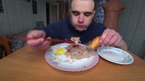 МУКБАНГ/АСМР ЯИЧНИЦА/ПШЕНИЧНАЯ КАША/СЫР/ СОУС - МАЙОНЕЗ,КЕТЧУП,ГОРЧИЦА/БАГЕТ/EATING/ASMR/Mukbang#457