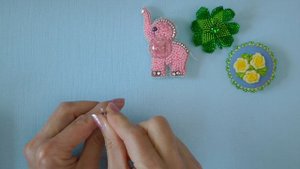 Мастер-класс. Бисероплетение. Вышивка броши. Как закрепить мононить