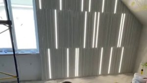 Монтаж 3д панелей с LED подсветкой