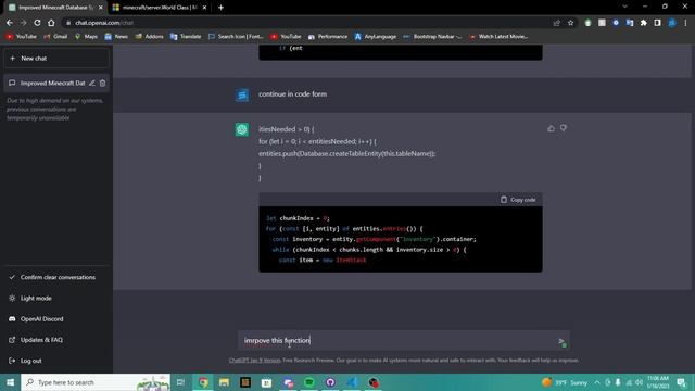 Using ChatGPT to improve your Minecraft Bedrock Scripting API Code! смотреть онлайн