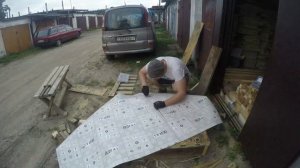 Делаем подиум из палеты (поддона), досок, осп и линолеума . Timelaps