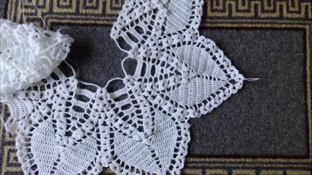 Вязание крючком (ажурный воротник)