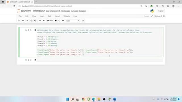 Python Programming Exercises: Total Purchase