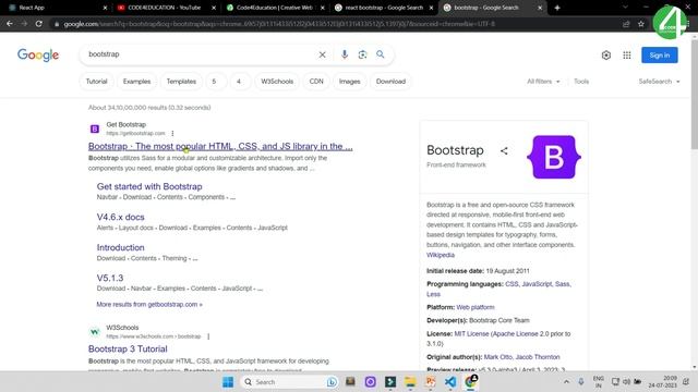 React Tutorial In Hindi #31: Bootstrap Install In React | React JS Tutorial For Beginners To Advanc