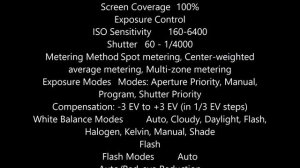 Panasonic GF3 Spec