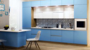 Кухни в голубом цвете.