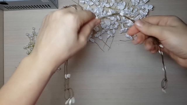 Венок из маленьких цветов на последний звонок, выпускной или на свадьбу для невесты. МК Канзаши смотреть онлайн