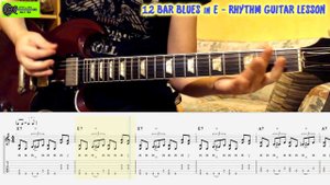 12 Bar Blues Shuffle GUITAR LESSON in E | Tutorial TAB | Riffs & Turnaround