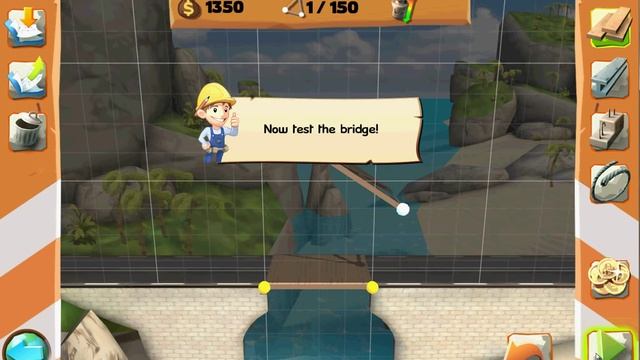 Bridge Constructor Playground прохождение, 1 уровень смотреть онлайн