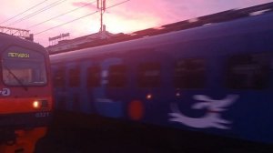 Электропоезд ЭП2Д-0085"РЭКС" следует резервом.