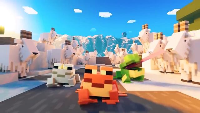 minecraft frogs walking and vibing to music meme смотреть онлайн