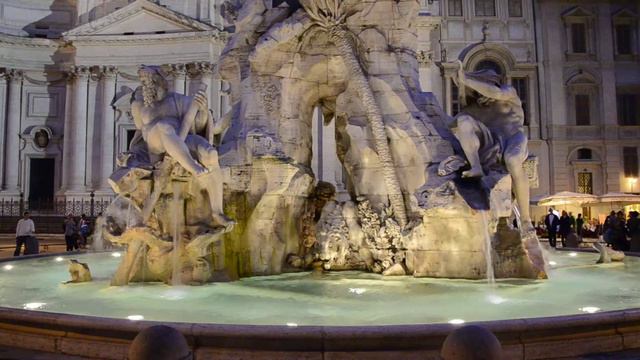 Fontana dei Quattro Fiumi, Piazza Navona, Rome, Italy (part 2) смотреть онлайн