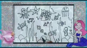 Drawing of Under Water Scene by using Patterns | Draw Pictures with Pattern | Drawing Ideas for Kid