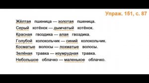 ГДЗ 2 класс Русский язык Учебник 2 часть Упражнение. 151