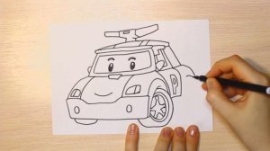Как нарисовать машину Поли! РОБОКАР ПОЛИ (ROBOCAR POLI)! | How to Draw Paulie's police car
