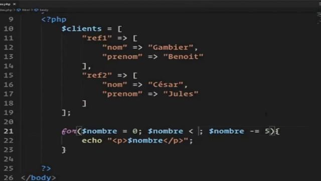 PHP-Les boucles for et foreach смотреть онлайн