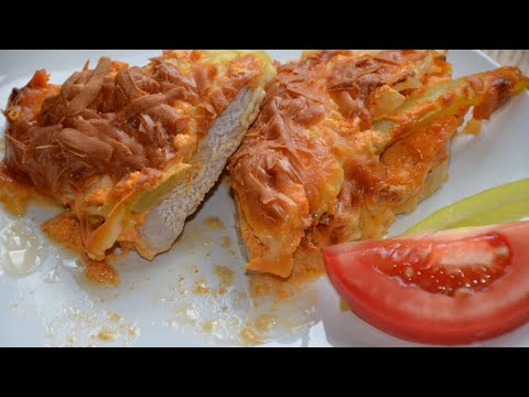 Мясо под творожным сыром с перцем. смотреть онлайн