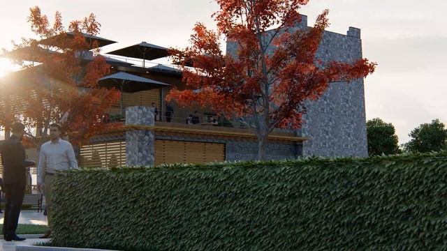 Проект | 2-х этажное кафе с эксплуатируемой кровлей | г. Магас ◈ V-IREZ 【Lumion Animation】 смотреть онлайн