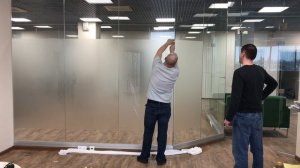 Оклейка стекол матовой плёнкой
