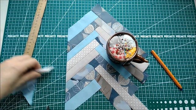 Лоскутное шитье Ёлочка Не знаю как правильно это называется?) для обложки на тетрадь своими руками смотреть онлайн