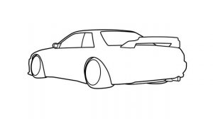 How to draw a NISSAN SKYLINE GTR R32 / drawing nissan gt-r r32 pandem rocket bunny 1989 car