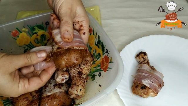 Куриные Ножки Запеченные в Беконе получается Улётный Вкус #бекон #запеченныевбеконе #ножки смотреть онлайн
