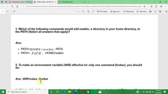 Coursera: Linux for developers week 2 all quiz answer | week 2 quiz answer of linux for developers смотреть онлайн