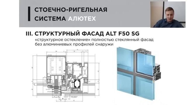 Виды фасадного остекления из алюминия. Стоечно-ригельная система Алютех