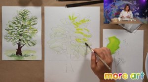 Как нарисовать цветущую Черемуху ?/ Урок по рисованию для начинающих от more-art.ru