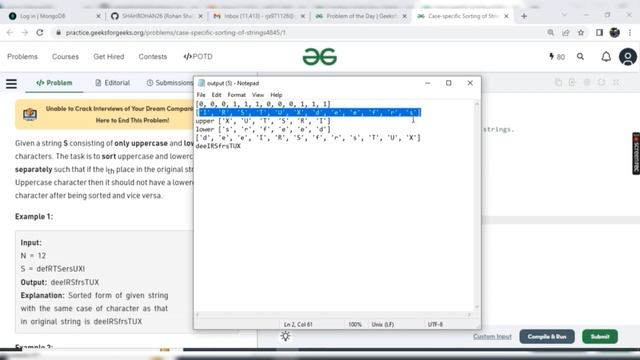 Case-specific Sorting of Strings- 26-Jan-2023 - GFG || POTD || Python || Geeksforgeek || Sorting