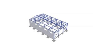 Этапы сборки здания-ангара.Металлоконструкции. 3D моделирование.Строительство каркасных зданий