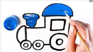 Как нарисовать паровозик Томас  /  мультик раскраска паровоз для детей  / учим цвета