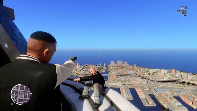 GTA 4 - Luis Lopez kills Johnny Klebitz on top of the Rotterdam Tower / Ragdoll / Physics / Euphori смотреть онлайн