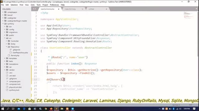 Symfony5.2 Part-04 | How to fetch data from database using ORM | Doctrine | Tables