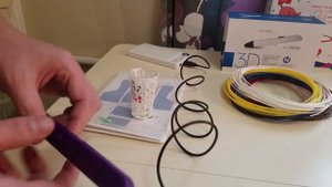 рисуем 3D ручкой вазу с цветком
