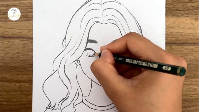 Cute girl drawing || Girl drawing easy step by step | Beautiful girl drawing for beginners смотреть онлайн