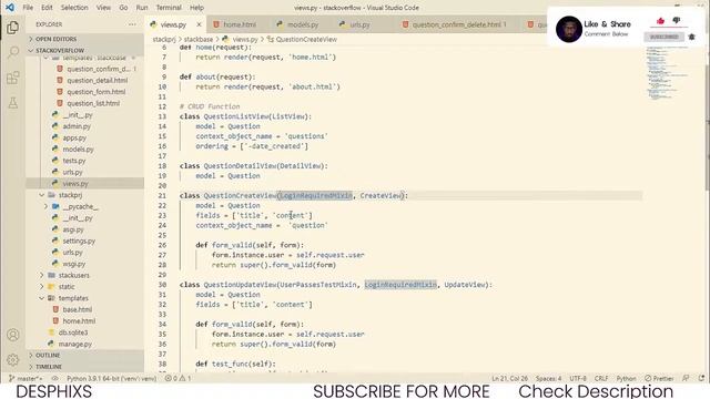 Adding User Restrictions in Django | Stackoverflow Clone with django part 14| Django Tutorial