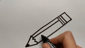 Рисуем карандаш/Как быстро нарисовать карандаш/Веселая картинка для детей