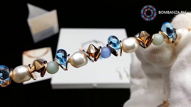 👍👉 Колье Coeur de Lion, Turquoise & Crystal Pearls by Swarovski®. Элитная бижутерия из Германии