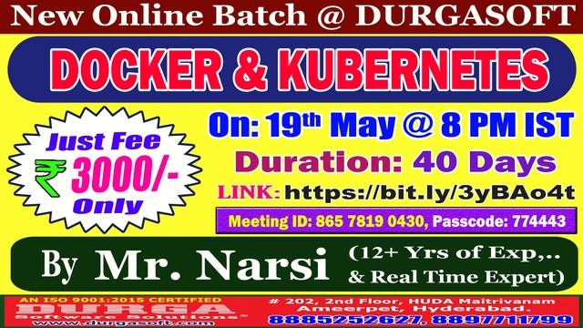 DOCKER & KUBERNETES Online Training @ DURGASOFT смотреть онлайн