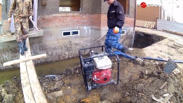 Koshin KTH-80X в действии мотопомпа для грязной воды смотреть онлайн