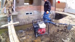 Koshin KTH-80X в действии мотопомпа для грязной воды