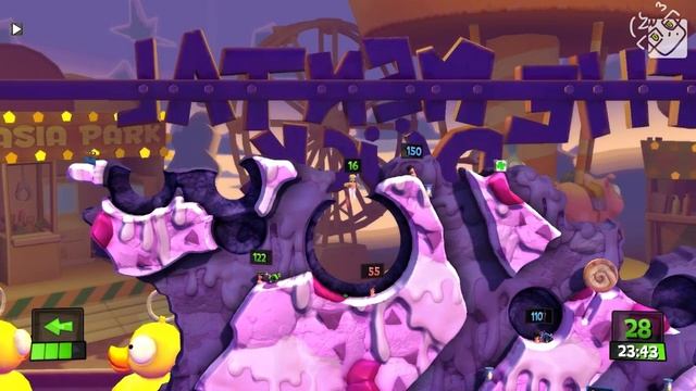 Гагатун, Юзя и Хитман дальше играют в Worms Revolution смотреть онлайн