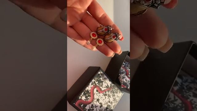 Серьги Gucci сплав мельхиор + Цирконы