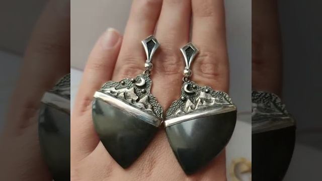 Серьги с турмалином шерл!!!