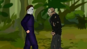 Jason voorhees vs michael Myers drawing cartoon 2